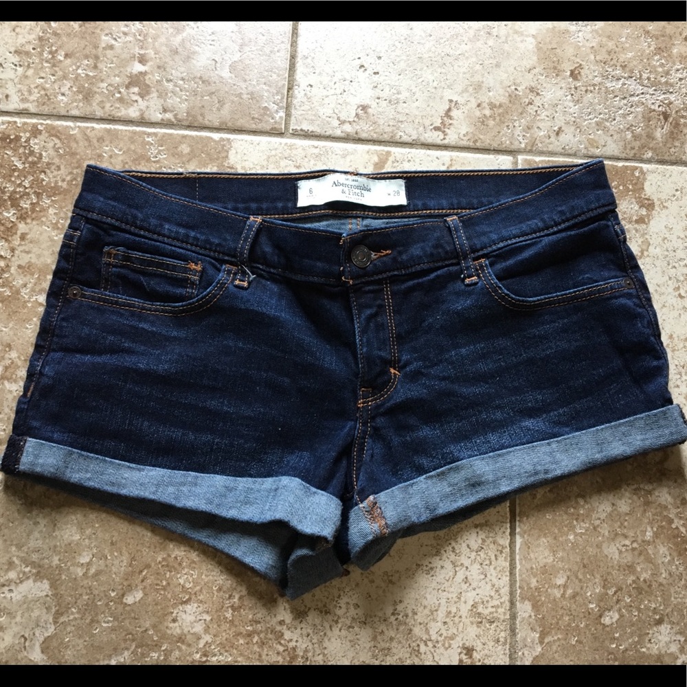 Abercrombie & Fitch Dark Blue Denim Jean Shorts
